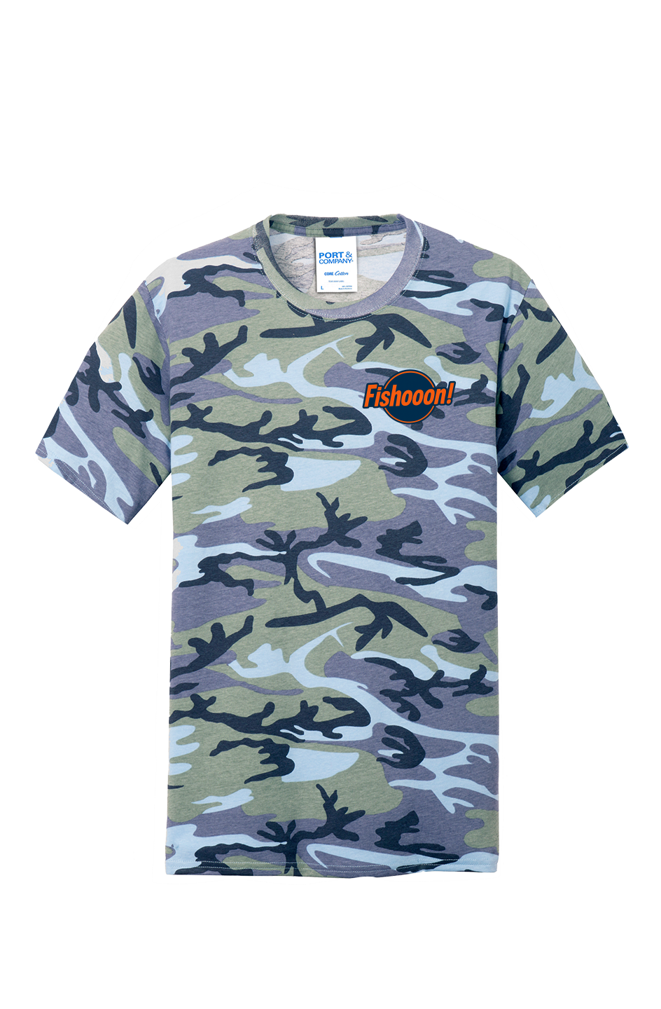 Fishooon Left Breast Orange and Black, Core Cotton