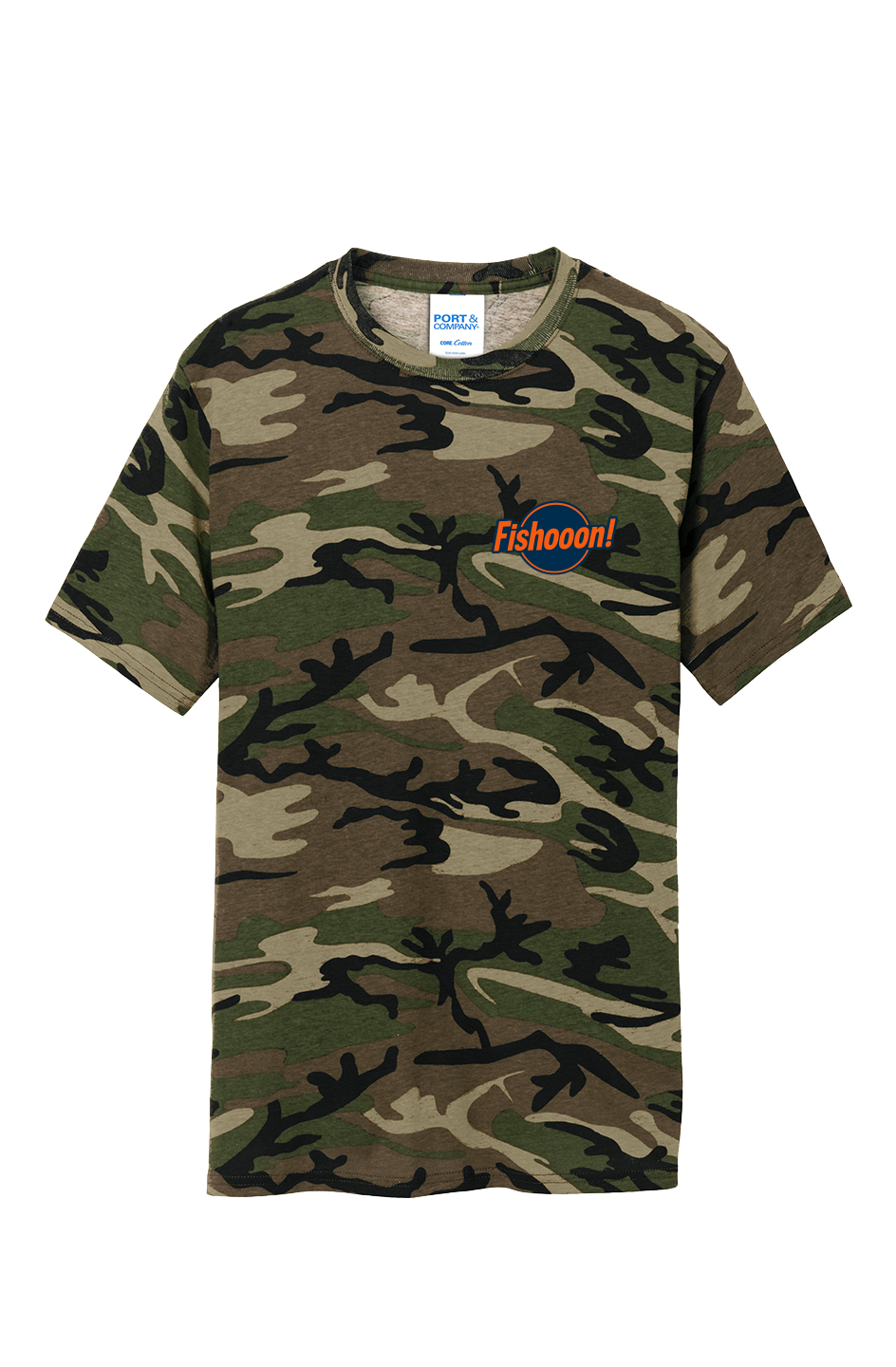 Fishooon Left Breast Orange and Black, Core Cotton