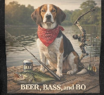 Beer Bass and Bo fishing dog tee