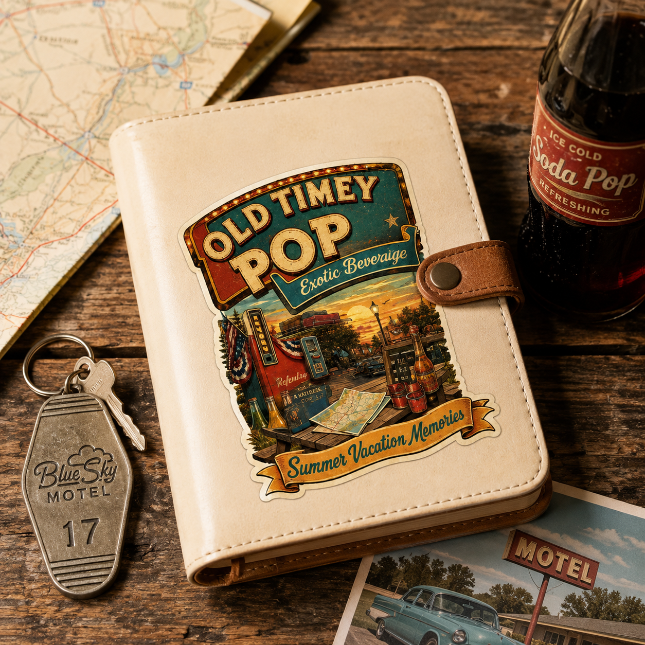 Old Timey Pop Vintage Soda Machine Sticker