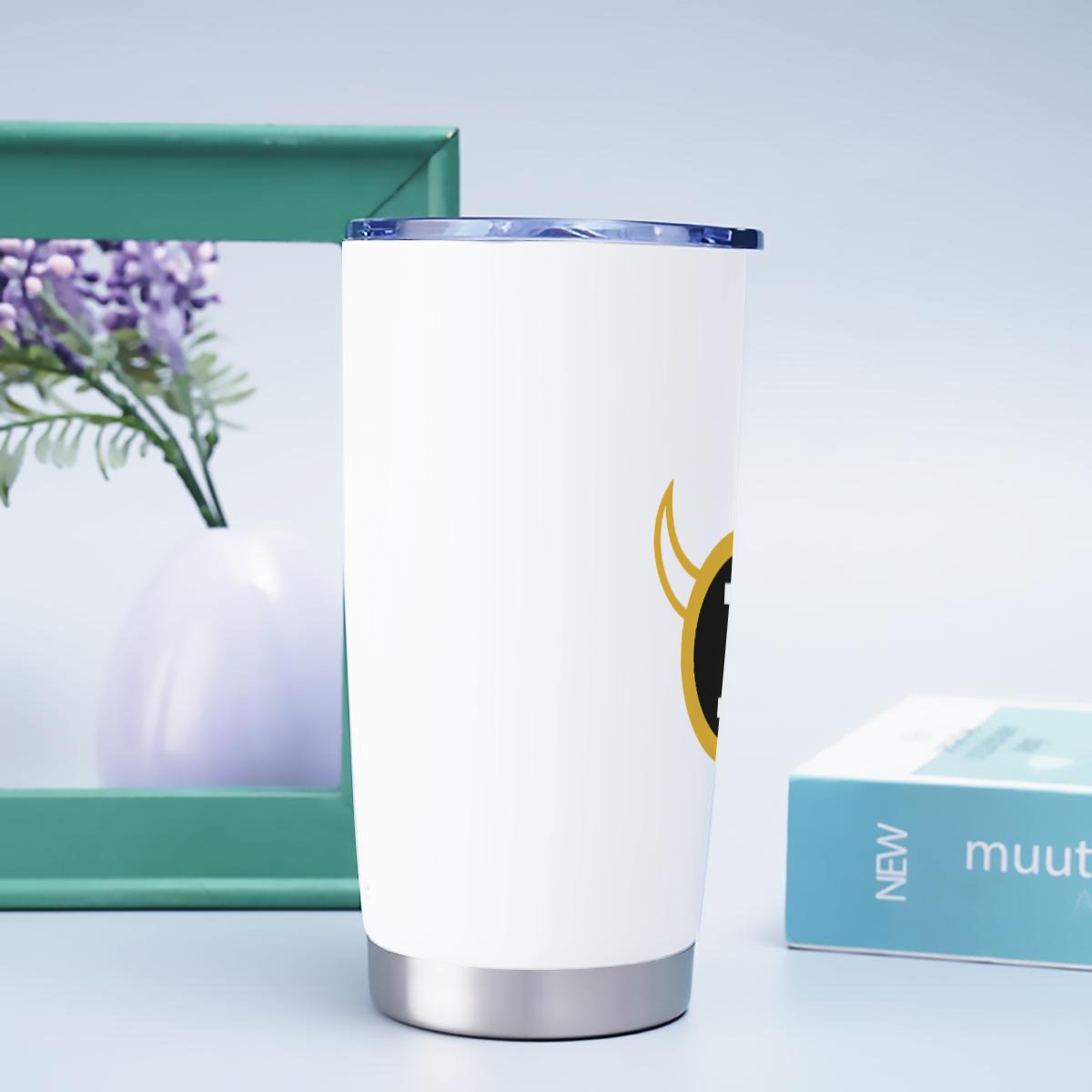 BabyBull Horn Logo Tumbler | Official BabyBullTeeDesigns Travel Cup | Bull Logo Drinkware