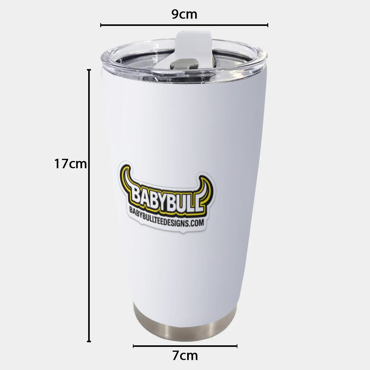 BabyBull™ Logo Stainless Steel Travel Tumbler – 17cm Insulated Cup