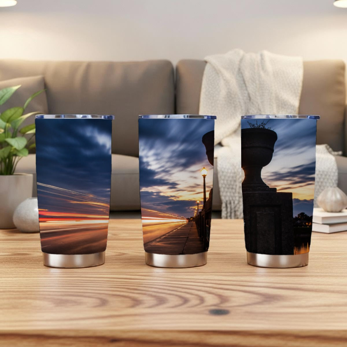 Hamilton Ohio Riverfront Sunset Tumbler | Great Miami River Photography Cup | Hamilton Ohio Gift