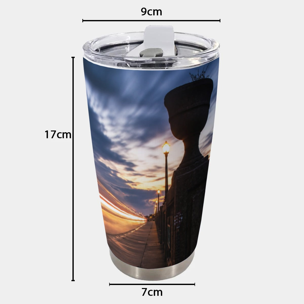 Hamilton Ohio Riverfront Sunset Tumbler | Great Miami River Photography Cup | Hamilton Ohio Gift