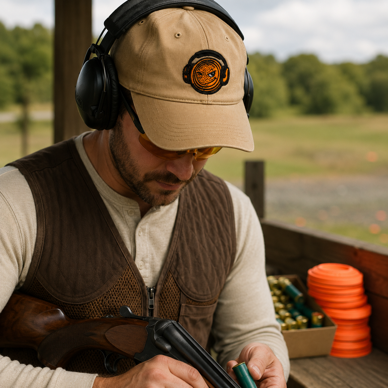 Gertie Embroidered Trap & Skeet Hat – Tan
