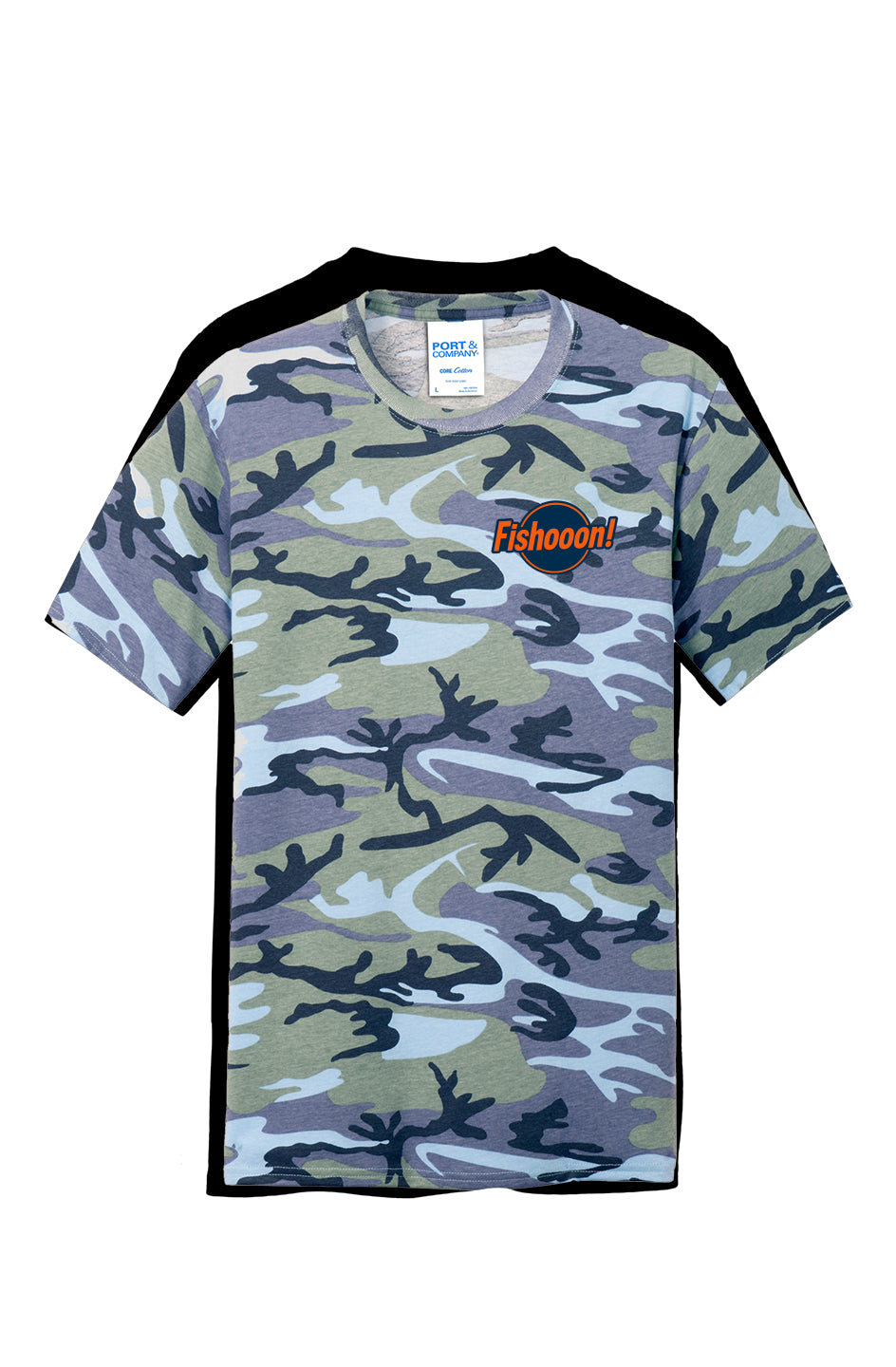 Fishooon Left Breast Orange and Black, Core Cotton