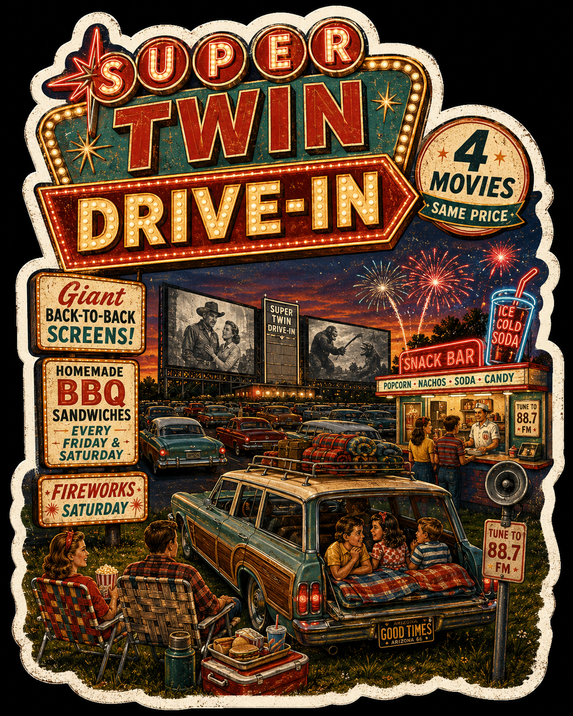 Retro Road Trip Sticker 3-Pack