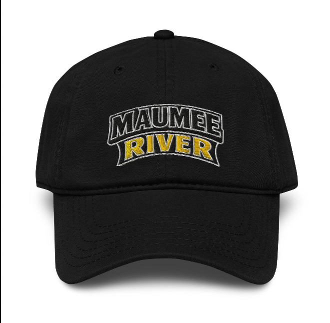 Maumee River Hat Closeout – Black Embroidered Fishing Cap