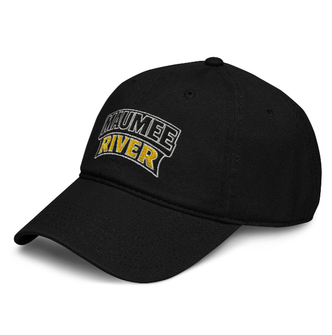 Maumee River Hat Closeout – Black Embroidered Fishing Cap