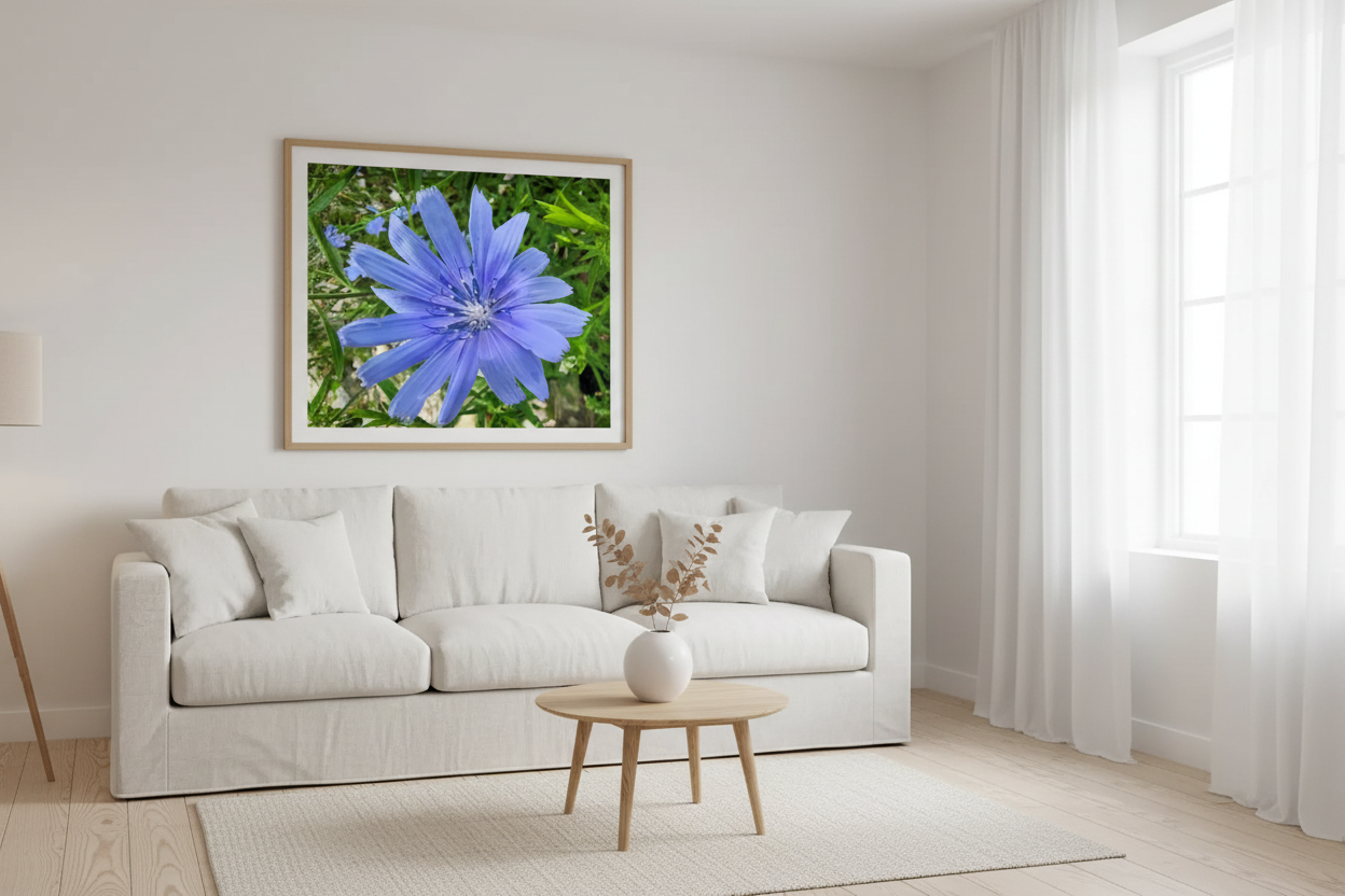 Blue Chicory Living Room Mockup
