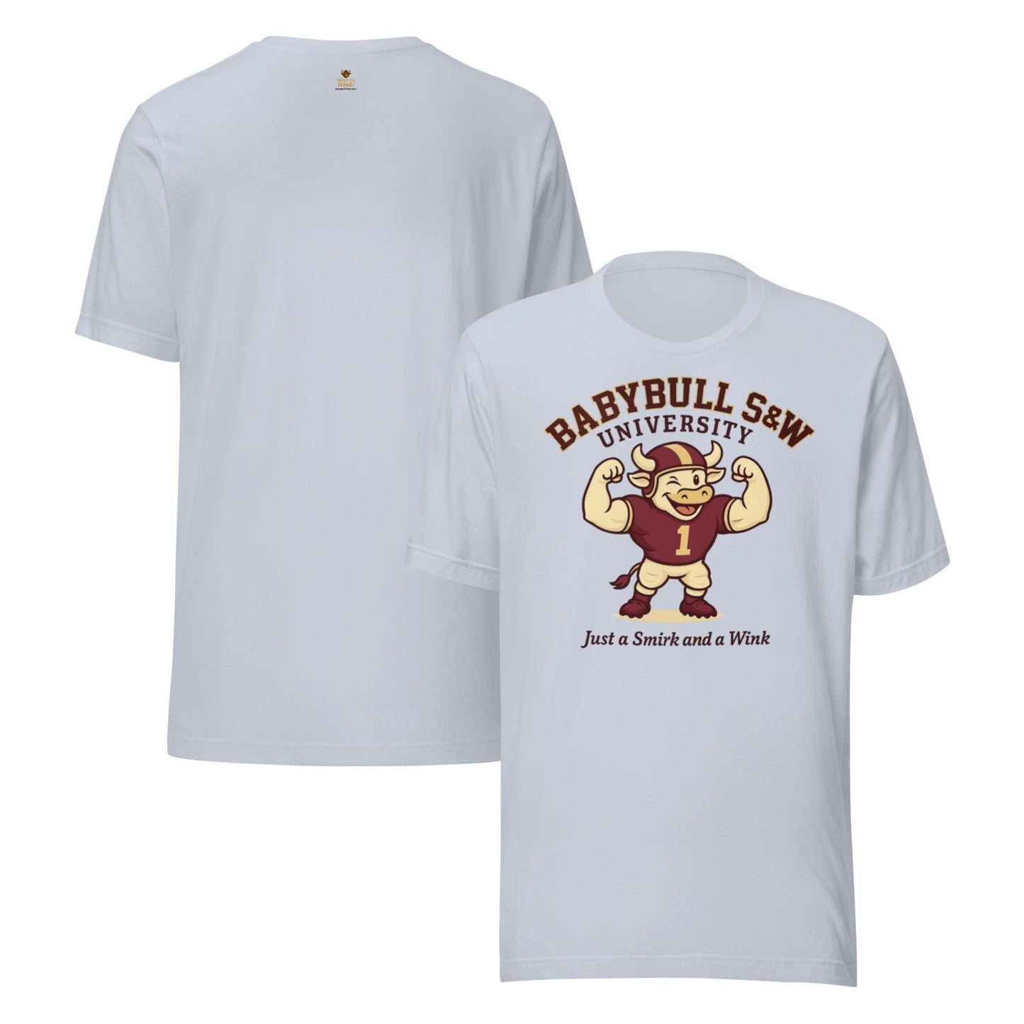 BabyBull S&W University Tee – “Just a Smirk and a Wink” | Vintage College Mascot Shirt by BabyBullTeeDesigns