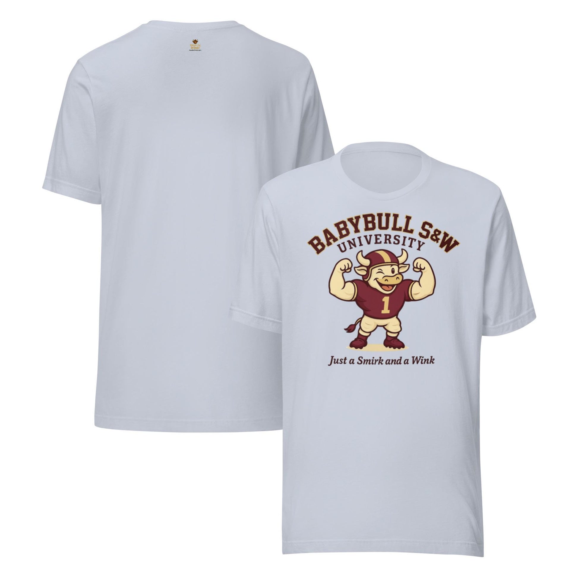 BabyBull S&W University Tee – “Just a Smirk and a Wink” | Vintage College Mascot Shirt by BabyBullTeeDesigns