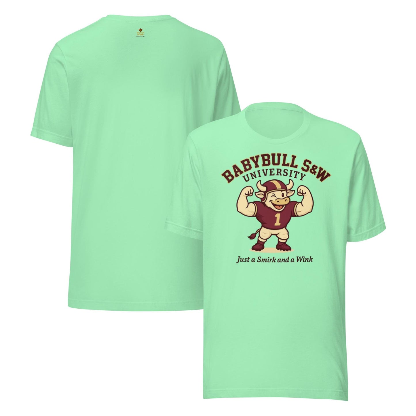 BabyBull S&W University Tee – “Just a Smirk and a Wink” | Vintage College Mascot Shirt by BabyBullTeeDesigns