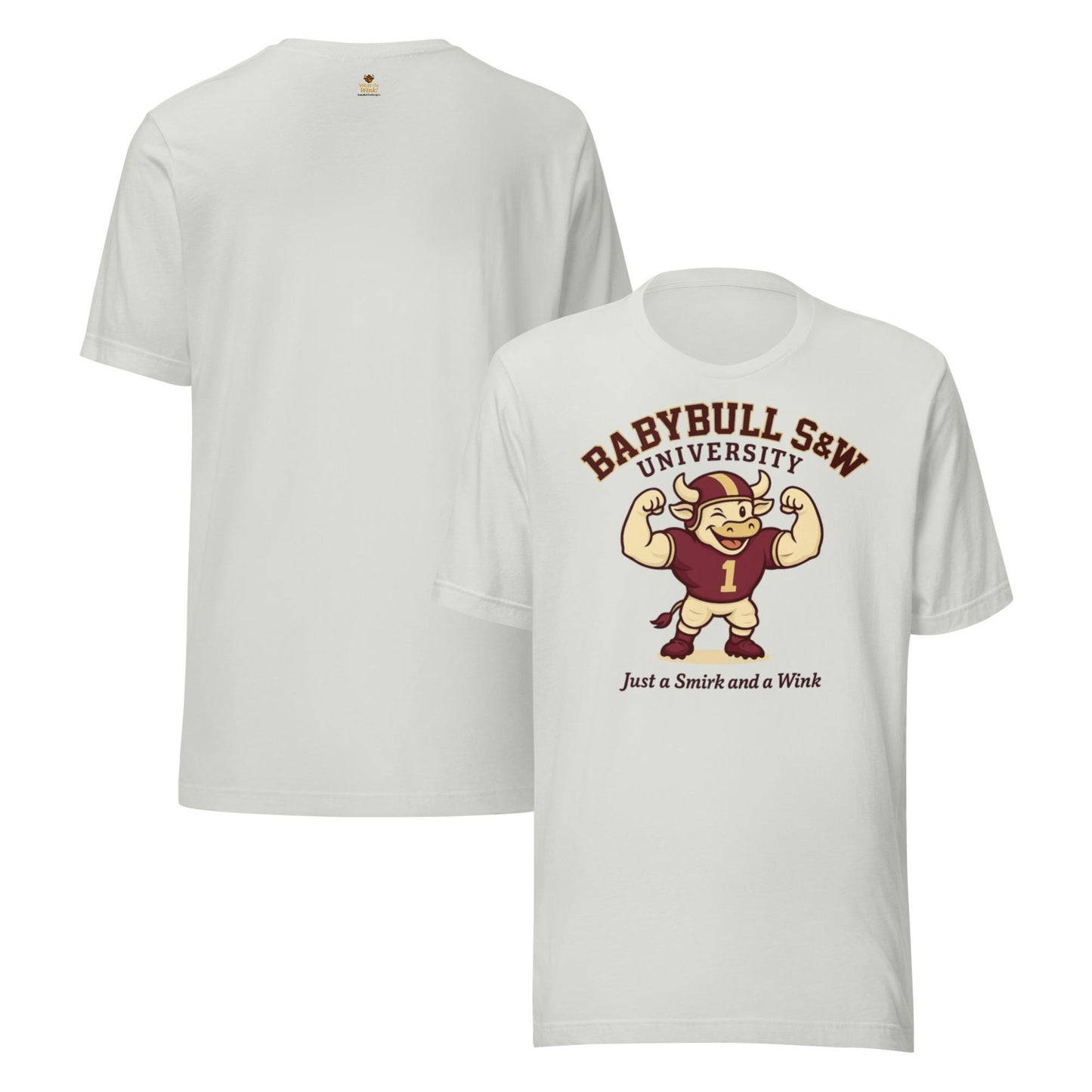 BabyBull S&W University Tee – “Just a Smirk and a Wink” | Vintage College Mascot Shirt by BabyBullTeeDesigns