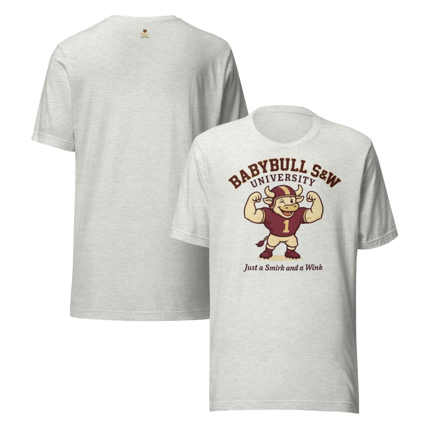 BabyBull S&W University Tee – “Just a Smirk and a Wink” | Vintage College Mascot Shirt by BabyBullTeeDesigns