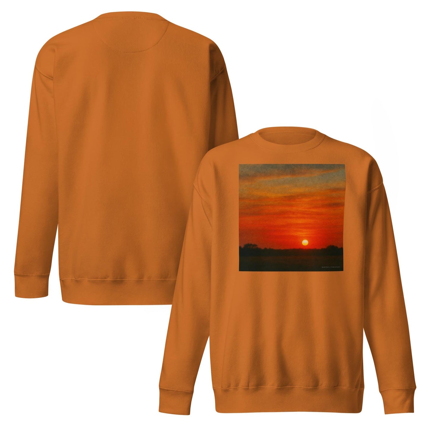 Burning Watercolor Hoodie – BabyBullTeeDesigns Limited Edition Sunset Glow Pullover