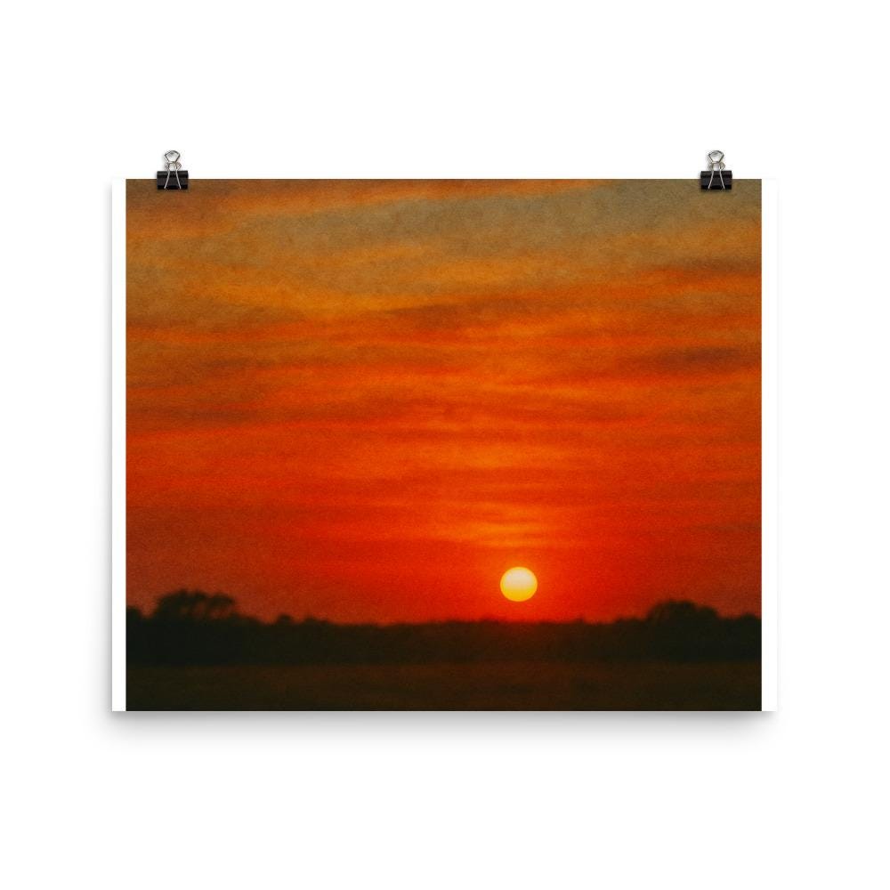 Burning Watercolor – Fine Art Sunset Print by BabyBullTeeDesigns