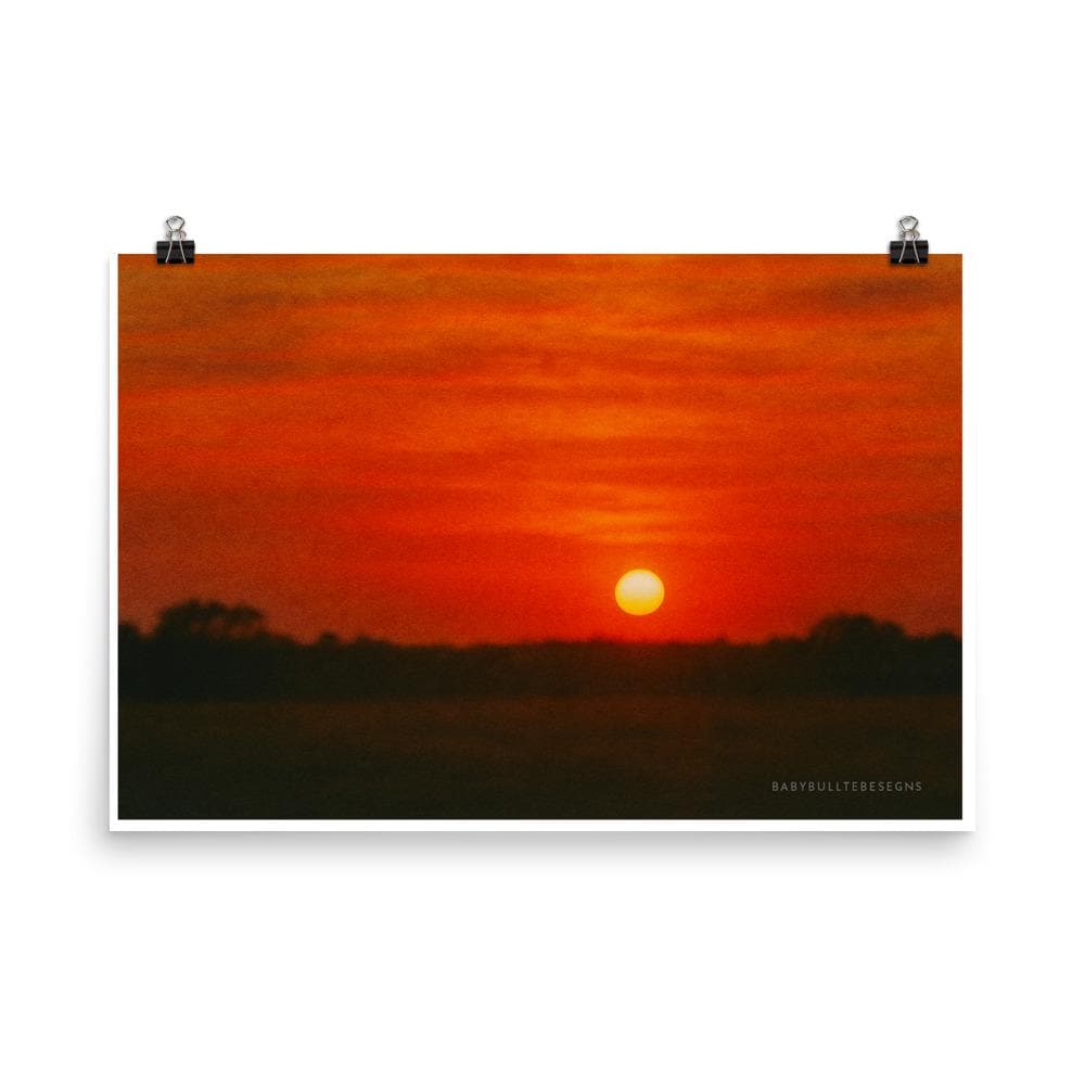 Burning Watercolor – Fine Art Sunset Print by BabyBullTeeDesigns