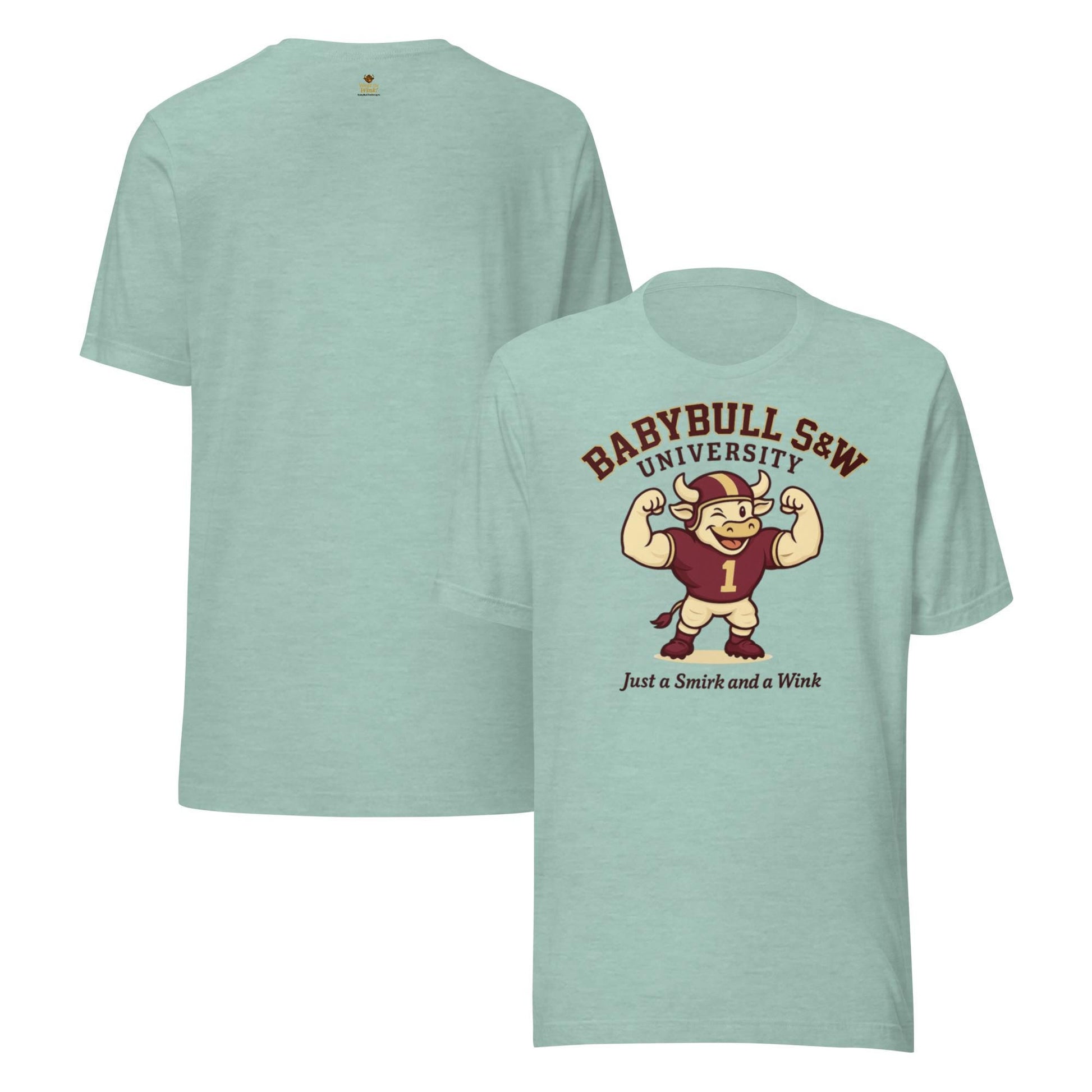 BabyBull S&W University Tee – “Just a Smirk and a Wink” | Vintage College Mascot Shirt by BabyBullTeeDesigns