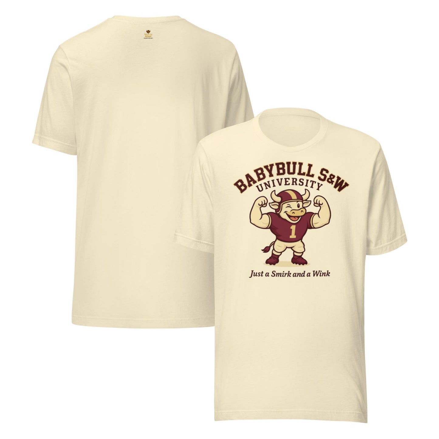 BabyBull S&W University Tee – “Just a Smirk and a Wink” | Vintage College Mascot Shirt by BabyBullTeeDesigns
