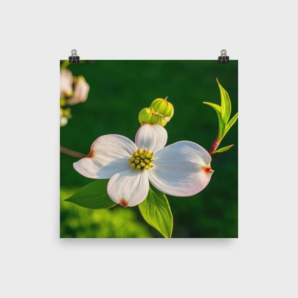 Dogwood Flower Art Print – White Woodland Floral Photography