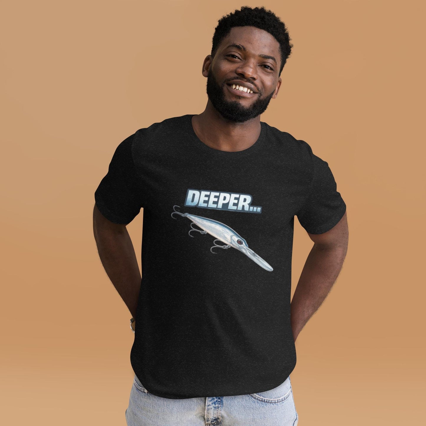 Funny Shirt for Men – DEEPER Fishing Jerkbait Humor – Sarcastic Humor Tee – Gag Gift – Adult Humor Shirt