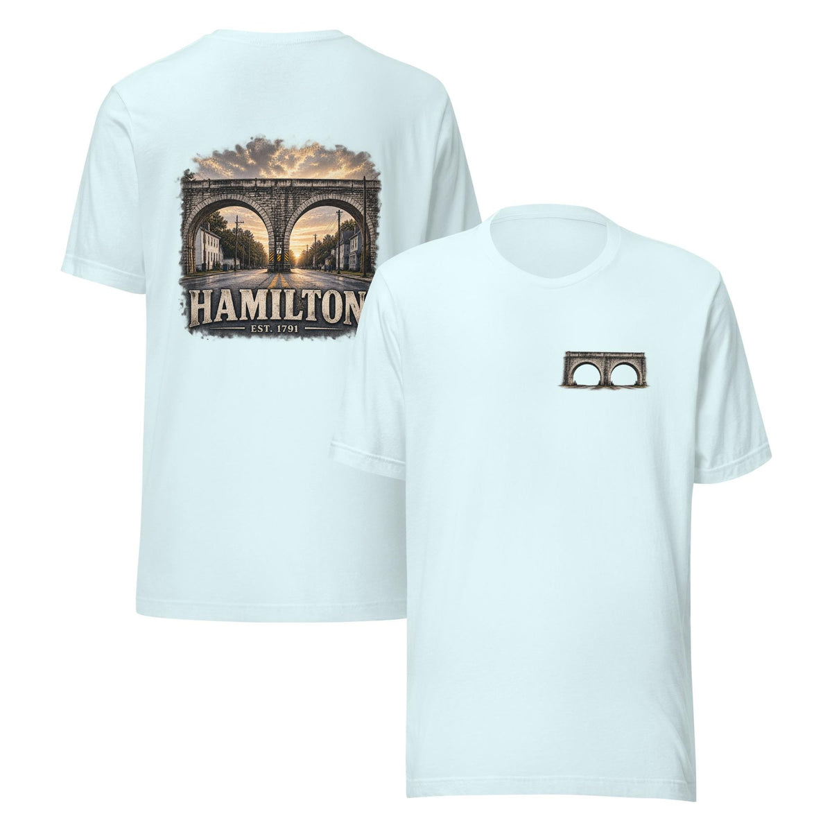 Hamilton 1791 Bridge T-Shirt | Historic Hamilton Ohio Back Graphic Tee | Butler County Heritage Shirt