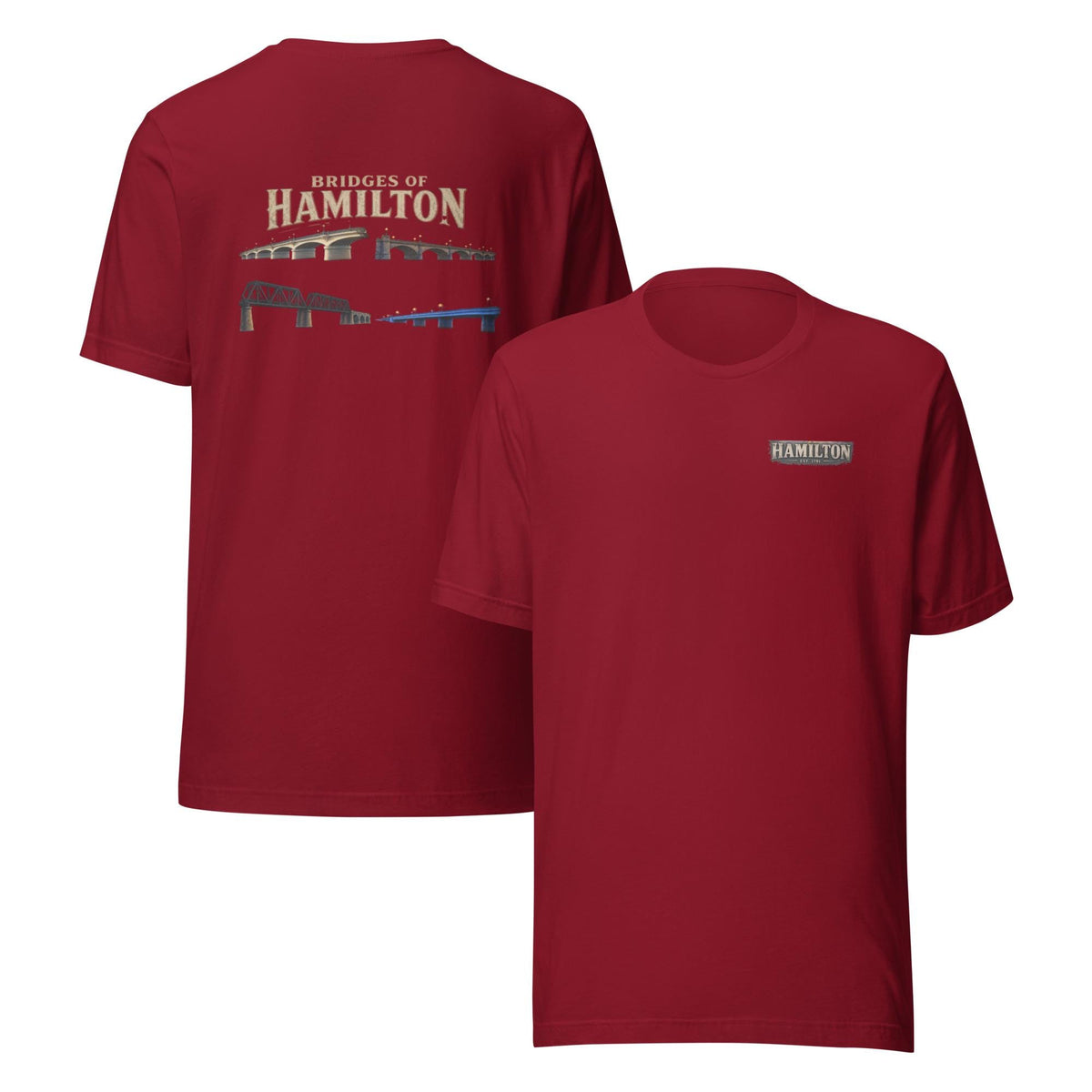 Bridges of Hamilton T-Shirt | Hamilton Ohio Bridge Heritage Tee | Local Landmark Back Graphic