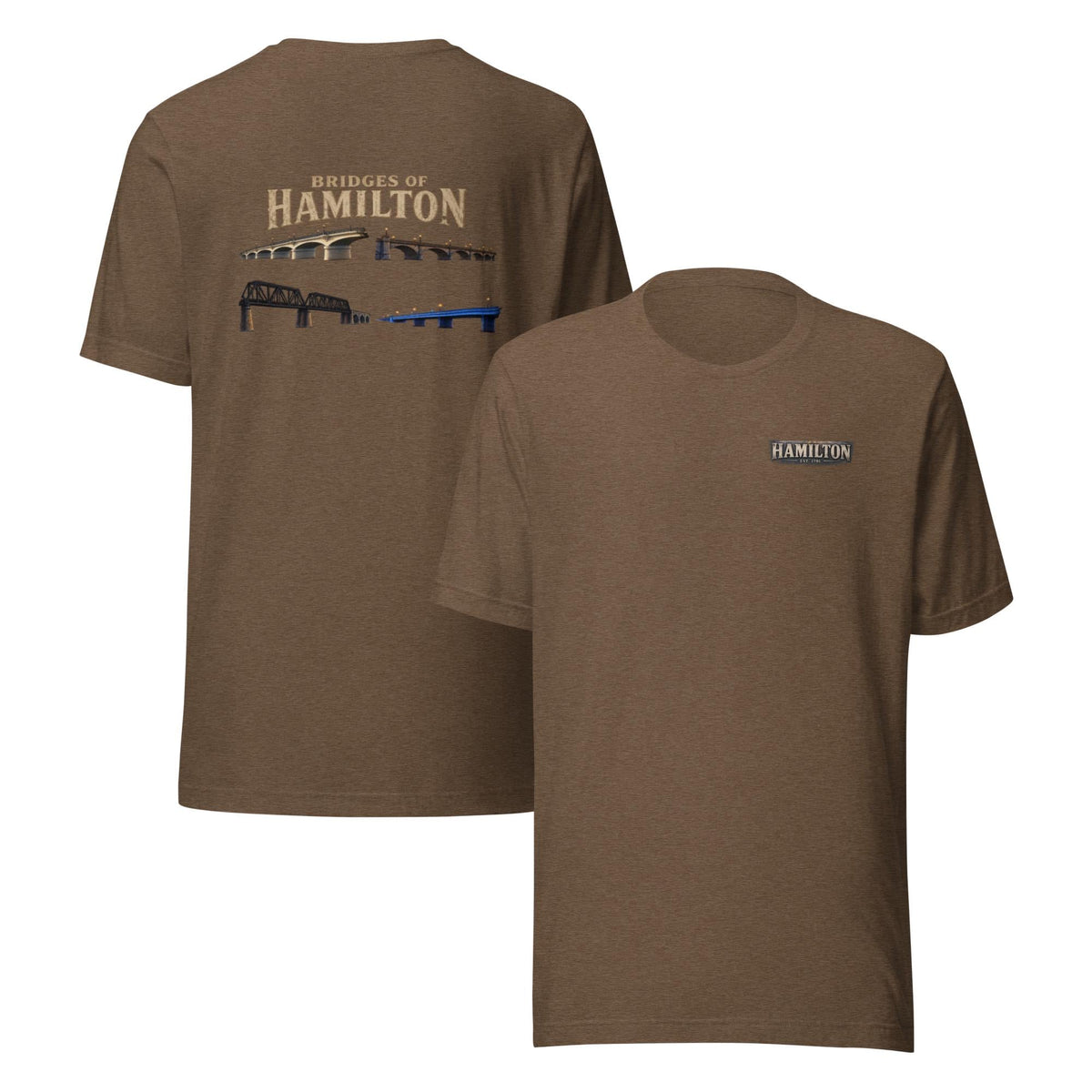 Bridges of Hamilton T-Shirt | Hamilton Ohio Bridge Heritage Tee | Local Landmark Back Graphic