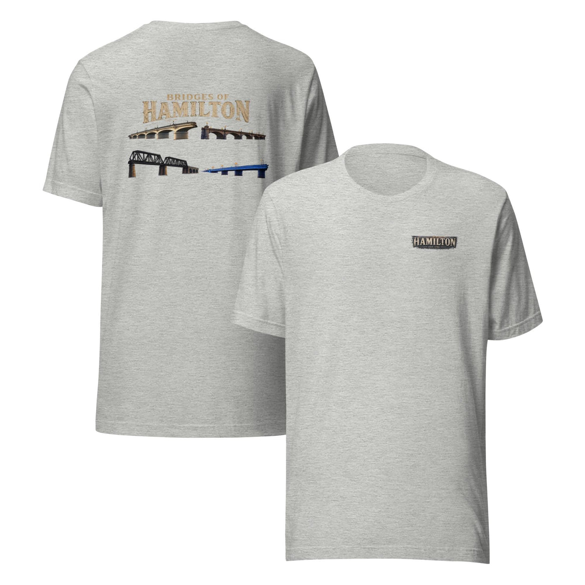 Bridges of Hamilton T-Shirt | Hamilton Ohio Bridge Heritage Tee | Local Landmark Back Graphic