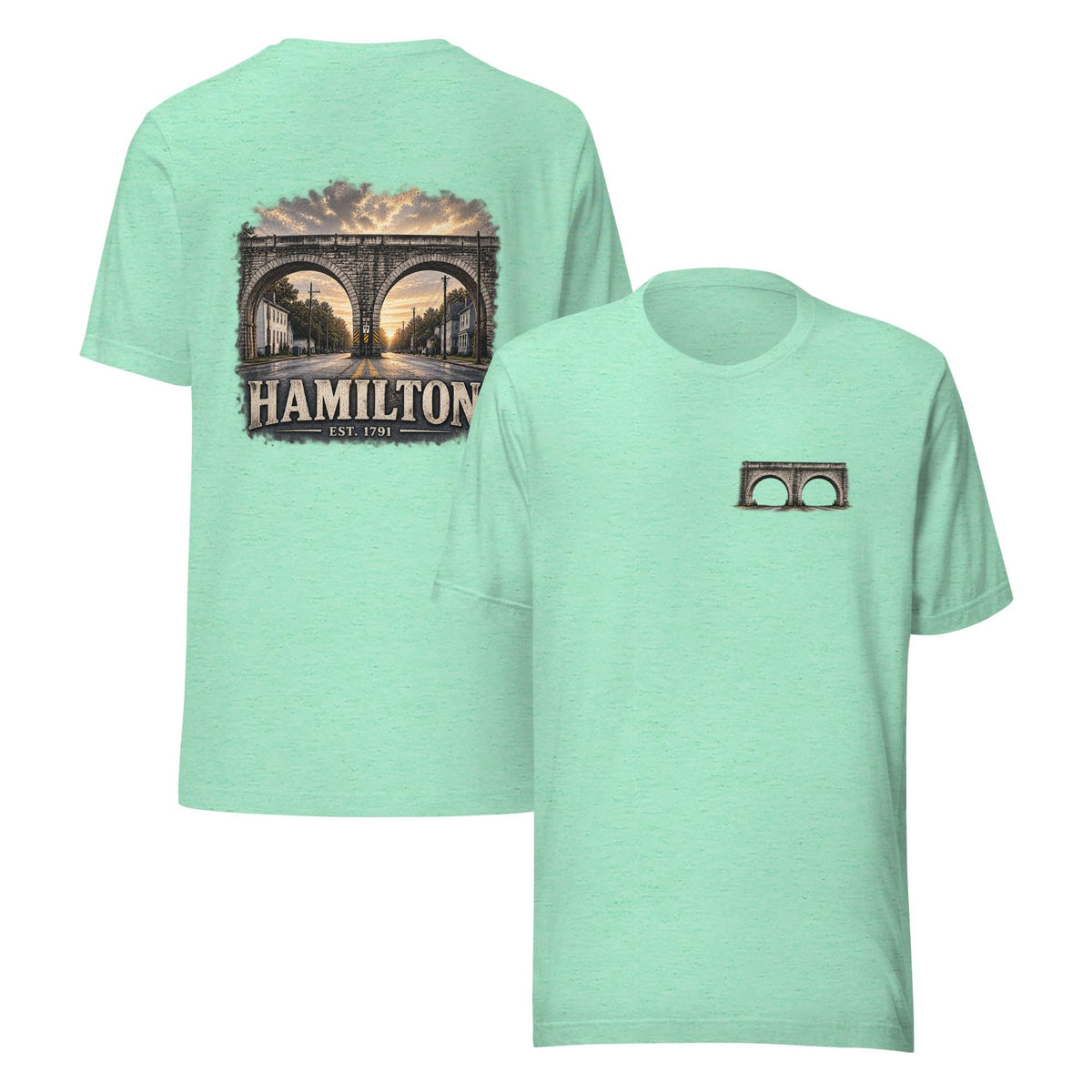 Hamilton 1791 Bridge T-Shirt | Historic Hamilton Ohio Back Graphic Tee | Butler County Heritage Shirt