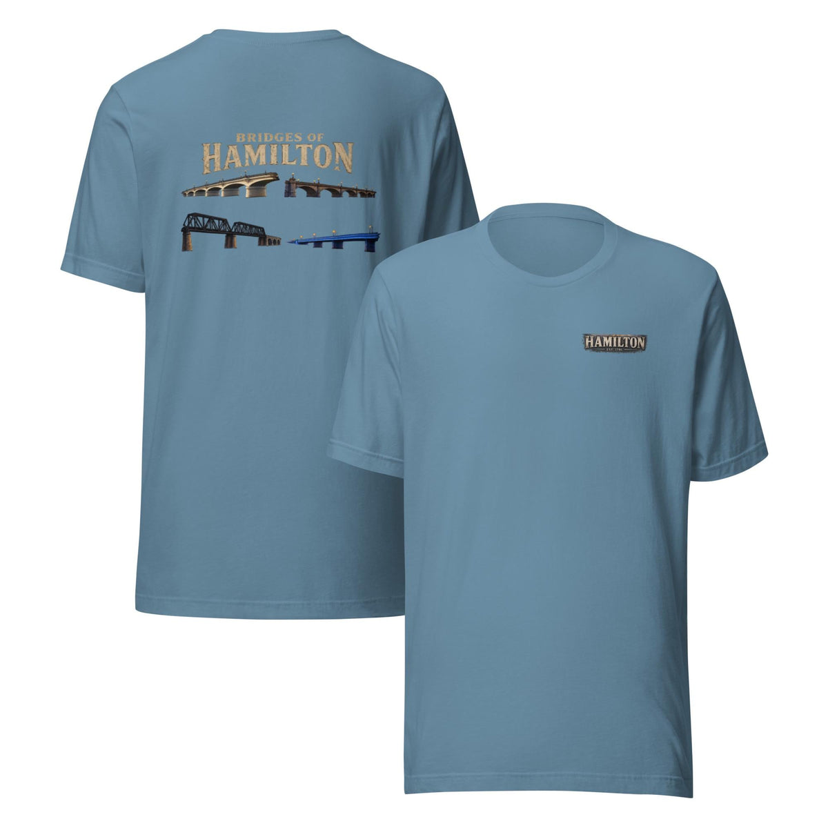 Bridges of Hamilton T-Shirt | Hamilton Ohio Bridge Heritage Tee | Local Landmark Back Graphic