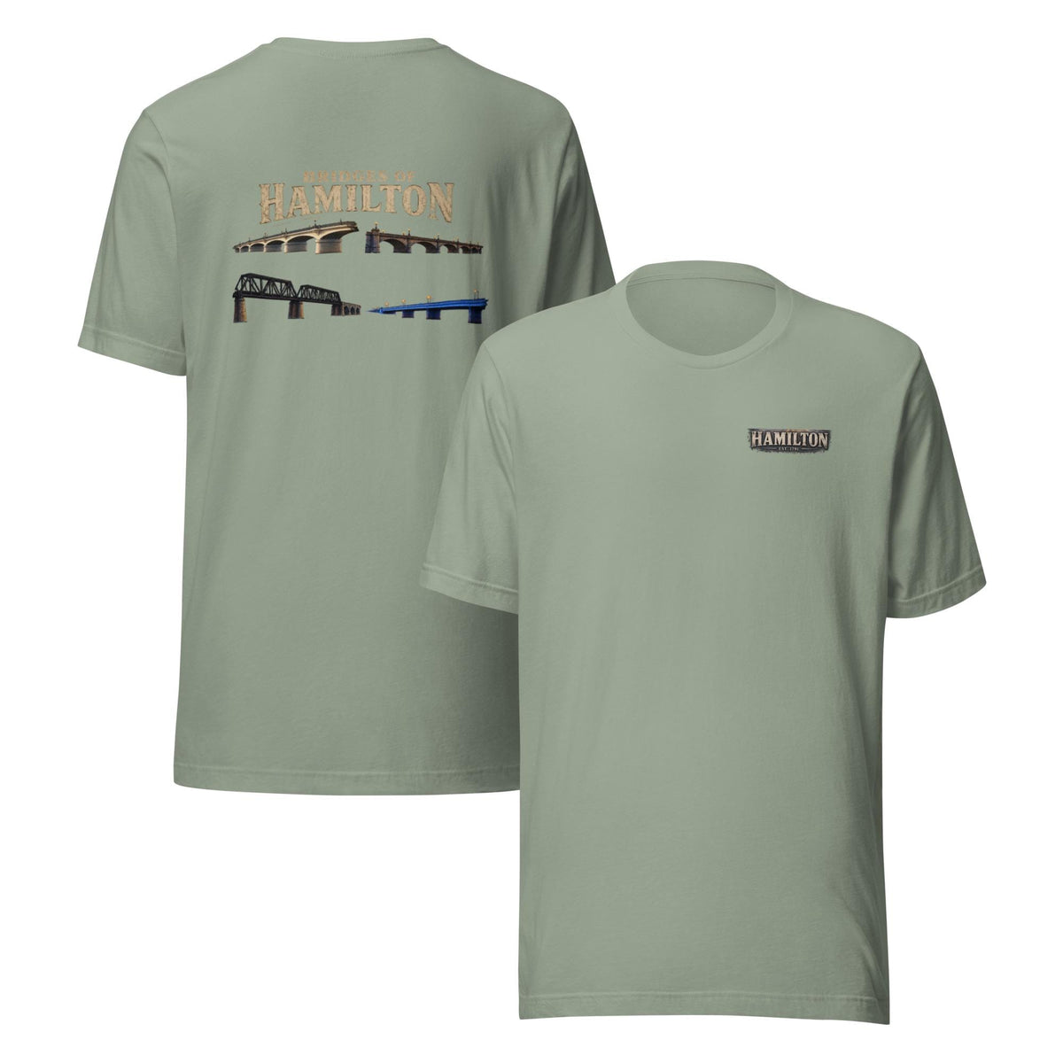 Bridges of Hamilton T-Shirt | Hamilton Ohio Bridge Heritage Tee | Local Landmark Back Graphic