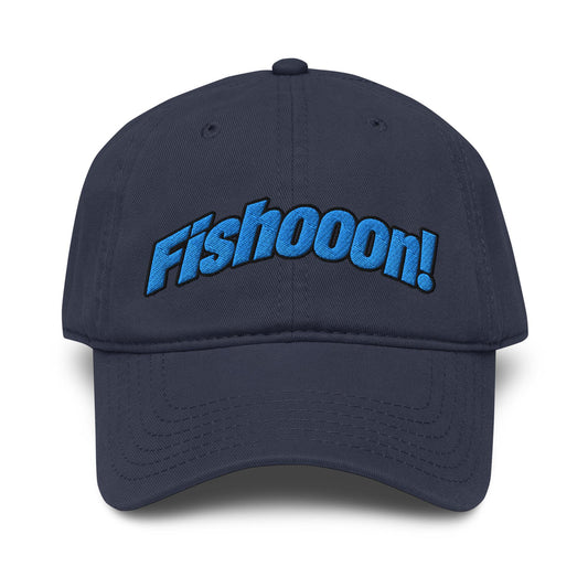 Fishooon Embroidered Hat, Fishing Hat, Aqua Blue Dad Cap, Angler Baseball Cap, Fisherman Gift, Outdoor Fishing Cap