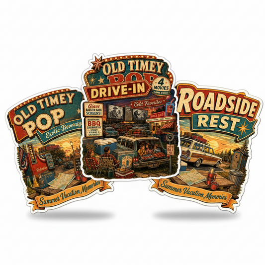 Retro Road Trip Sticker 3-Pack