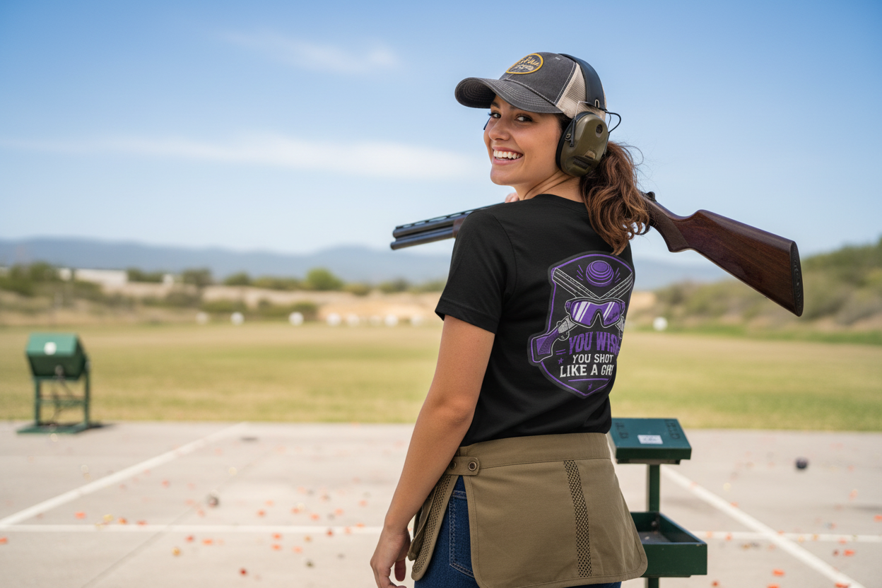 You Wish You Shot Like a Girl Purple Tee Lifestyle
